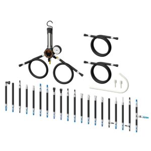 Equipamento para medir a pressão e a vazão na linha de combustível.